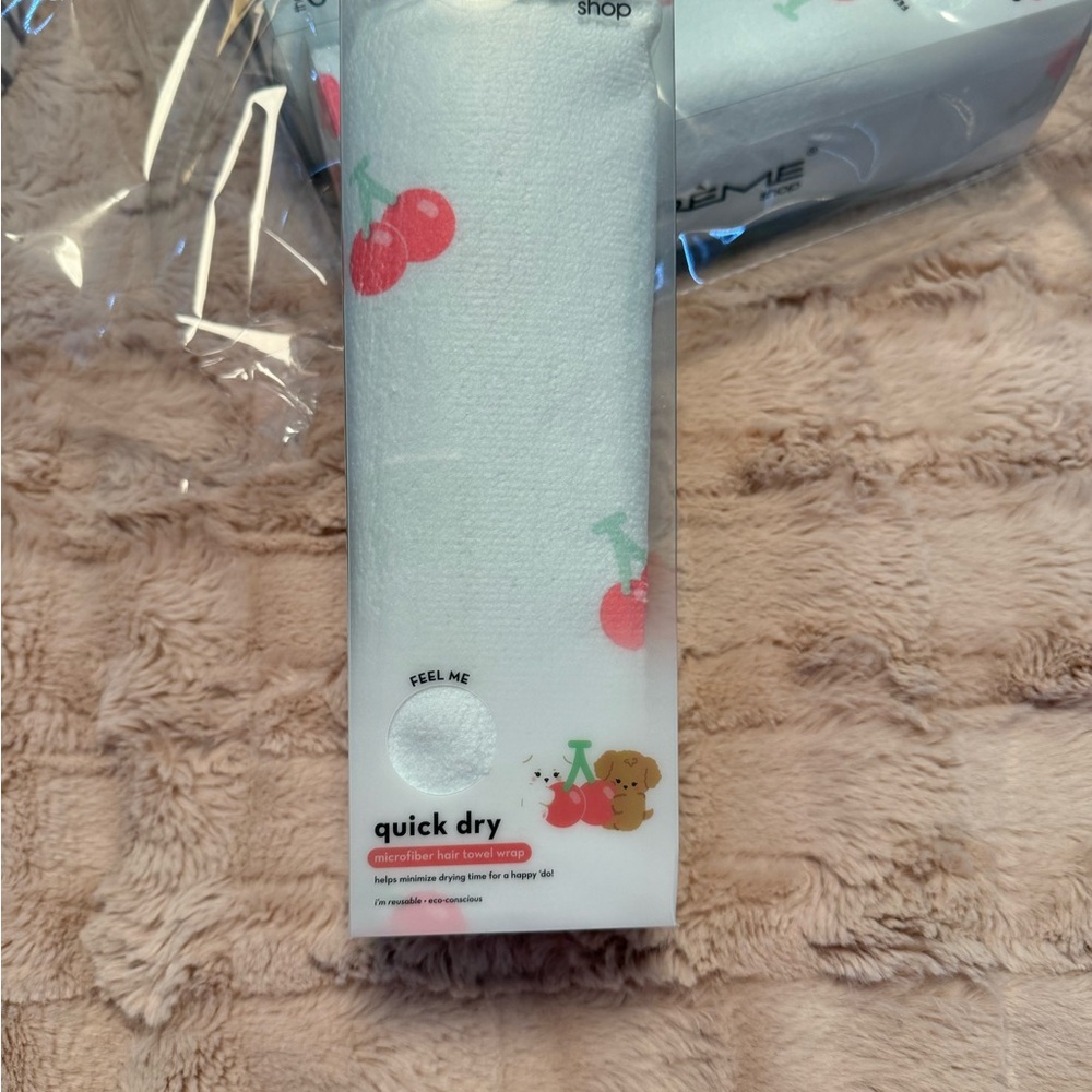The Crème Shop Quick Dry Hair Towel - Cherry Print - Picture 2 of 5